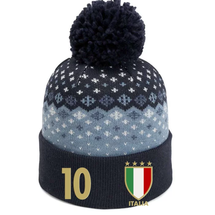 Italy Italia No 10 Futbol Soccer Jersey The Baniff Cuffed Pom Beanie