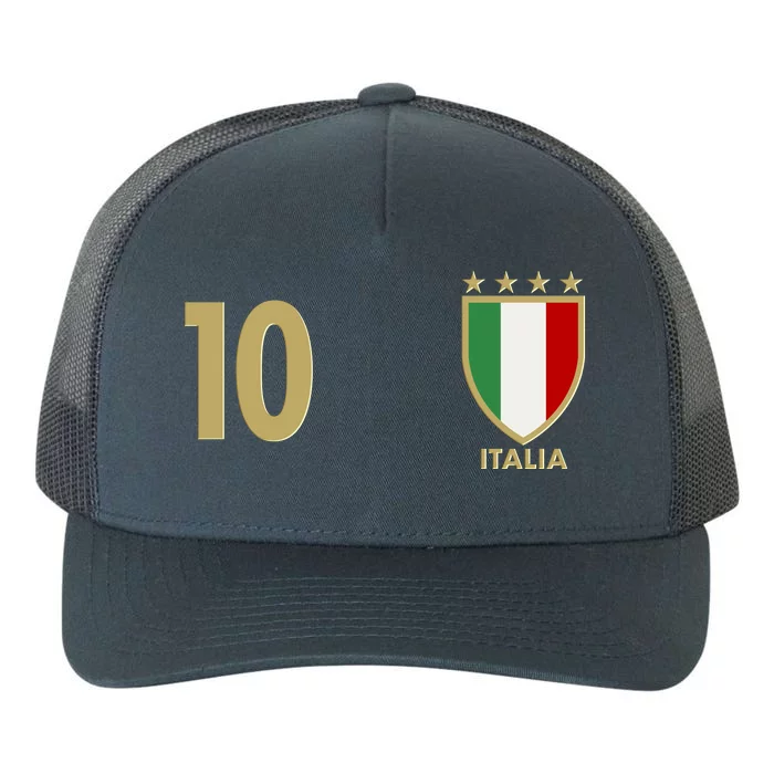 Italy Italia No 10 Futbol Soccer Jersey Yupoong Adult 5-Panel Trucker Hat