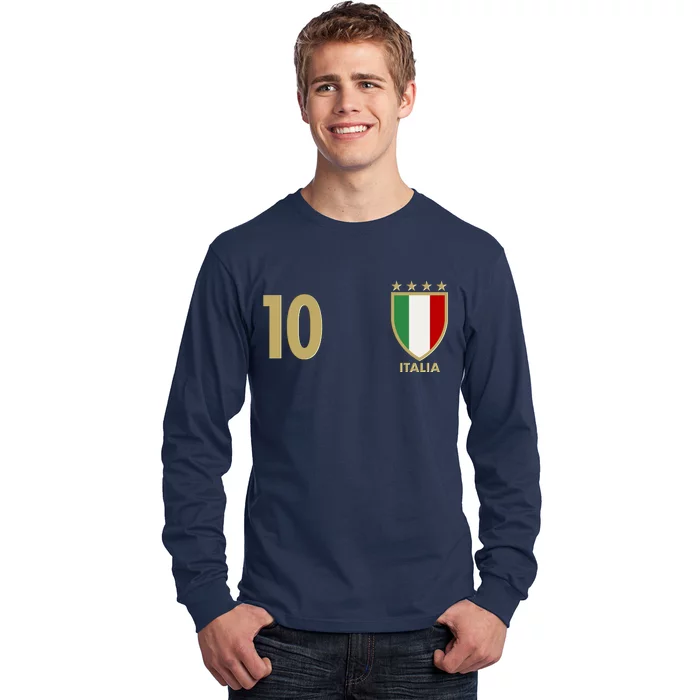 Italy Italia No 10 Futbol Soccer Jersey Long Sleeve Shirt