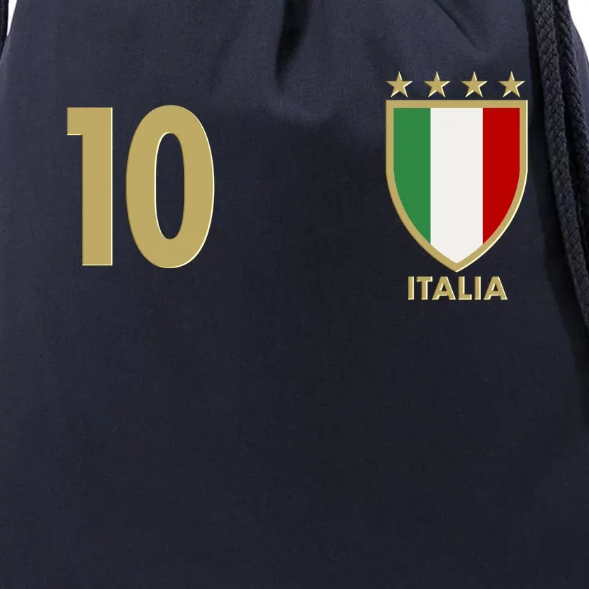 Italy Italia No 10 Futbol Soccer Jersey Drawstring Bag