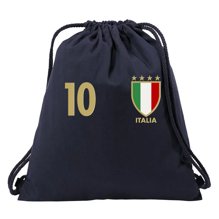 Italy Italia No 10 Futbol Soccer Jersey Drawstring Bag