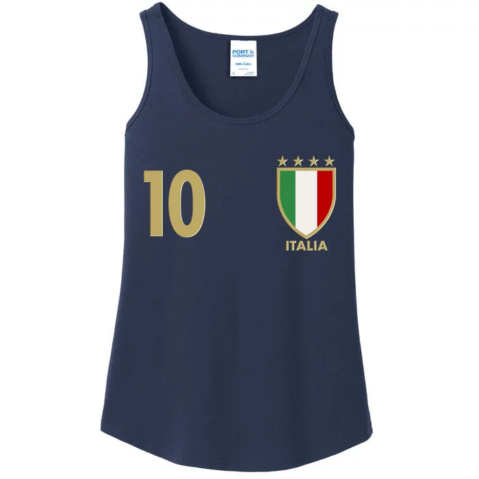 Italy Italia No 10 Futbol Soccer Jersey Ladies Essential Tank