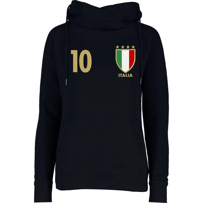 Italy Italia No 10 Futbol Soccer Jersey Womens Funnel Neck Pullover Hood