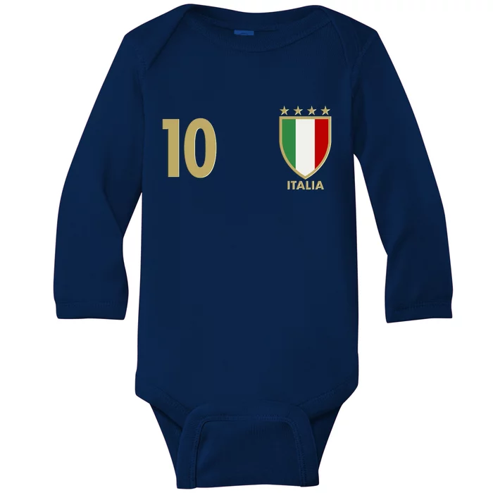 Italy Italia No 10 Futbol Soccer Jersey Baby Long Sleeve Bodysuit