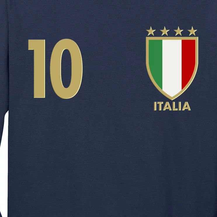 Italy Italia No 10 Futbol Soccer Jersey Tall Long Sleeve T-Shirt