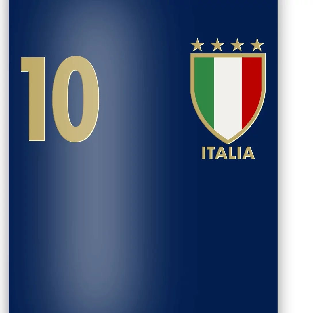 Italy Italia No 10 Futbol Soccer Jersey Poster