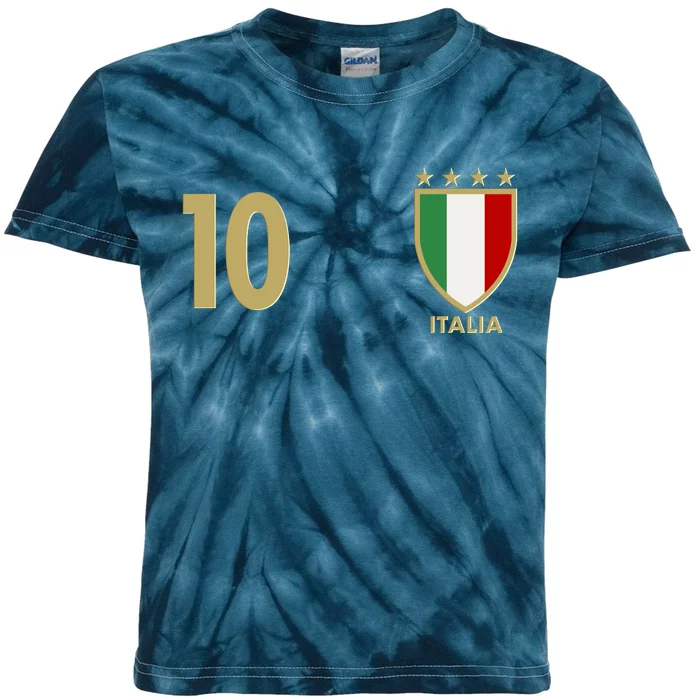 Italy Italia No 10 Futbol Soccer Jersey Kids Tie-Dye T-Shirt