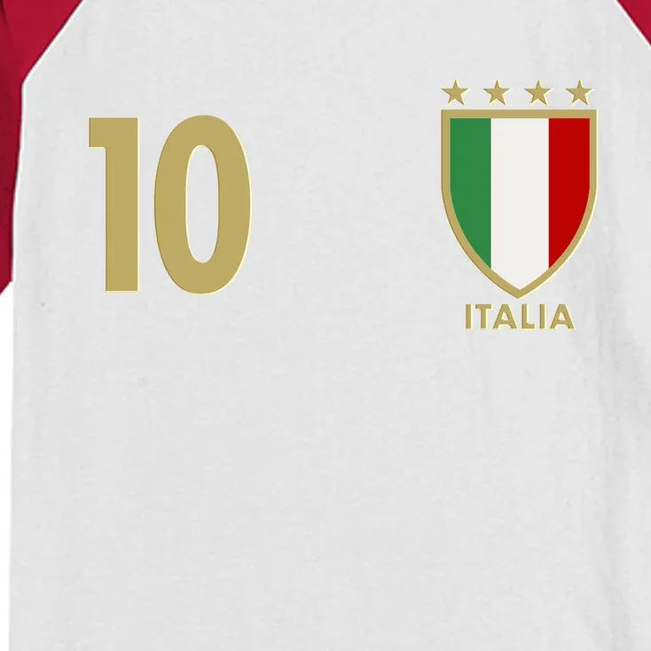 Italy Italia No 10 Futbol Soccer Jersey Kids Colorblock Raglan Jersey