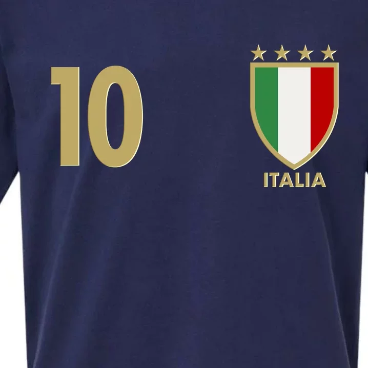 Italy Italia No 10 Futbol Soccer Jersey Sueded Cloud Jersey T-Shirt