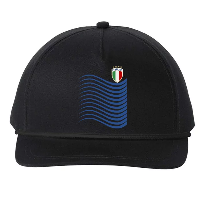 Italy Italia Soccer Futbol Jersey Wave Snapback Five-Panel Rope Hat