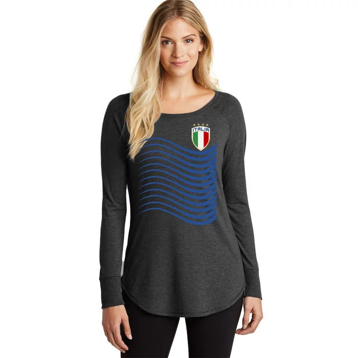 Italy Italia Soccer Futbol Jersey Wave Women's Perfect Tri Tunic Long Sleeve Shirt