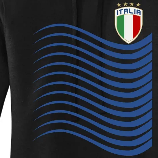 Italy Italia Soccer Futbol Jersey Wave Women's Pullover Hoodie