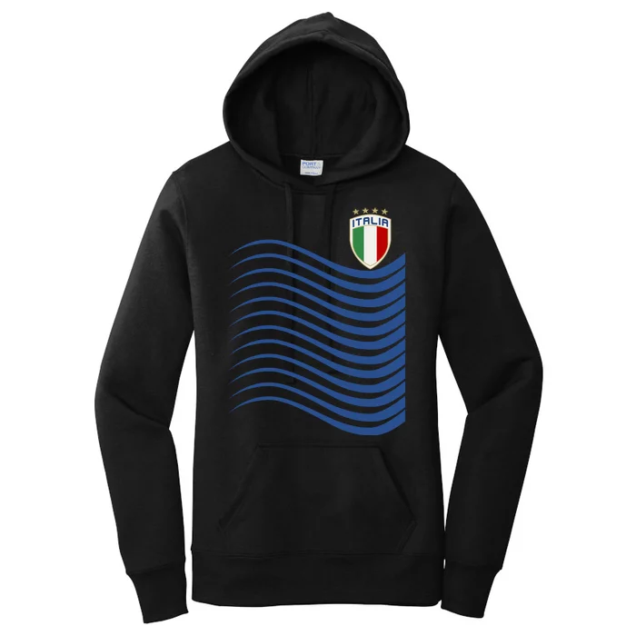 Italy Italia Soccer Futbol Jersey Wave Women's Pullover Hoodie