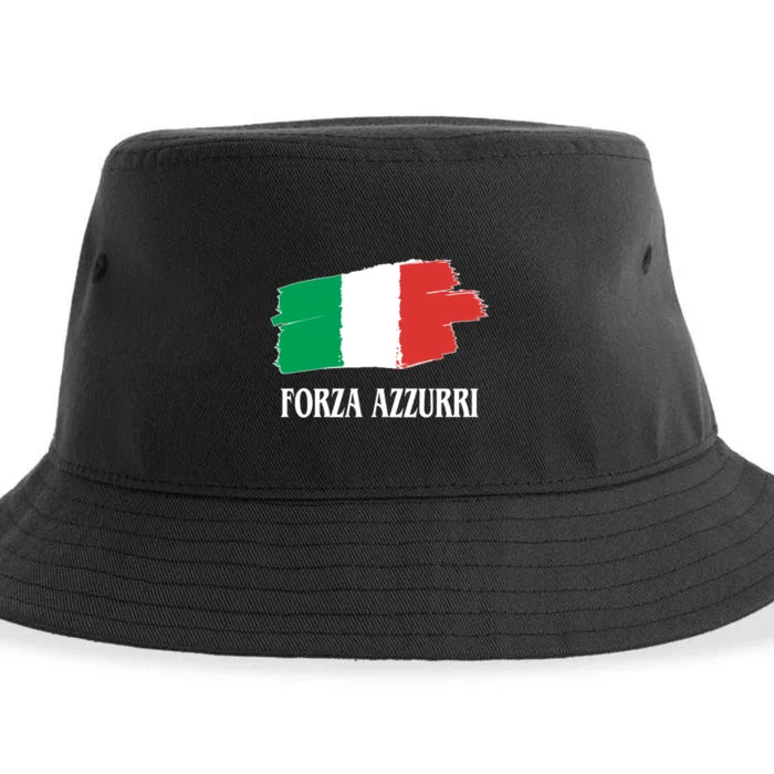 Italy Soccer Azzurro Forza Italia Team Flag Sustainable Bucket Hat