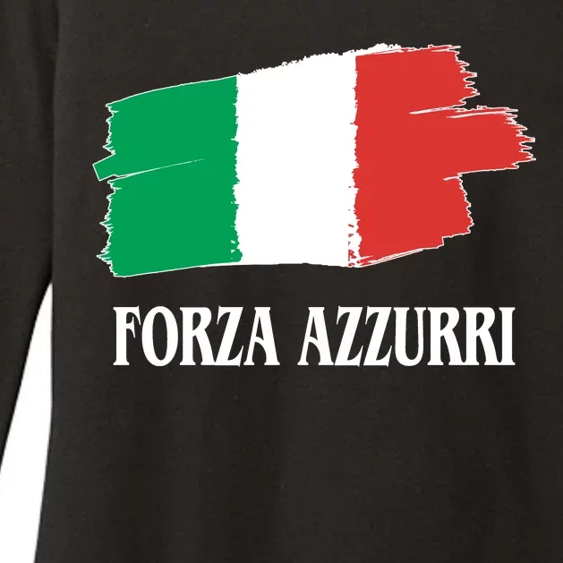 Italy Soccer Azzurro Forza Italia Team Flag Womens CVC Long Sleeve Shirt