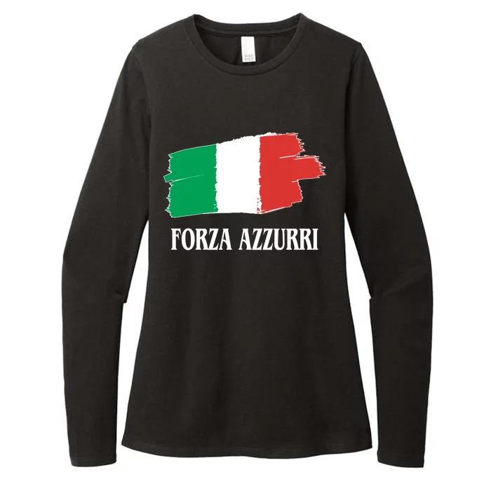 Italy Soccer Azzurro Forza Italia Team Flag Womens CVC Long Sleeve Shirt