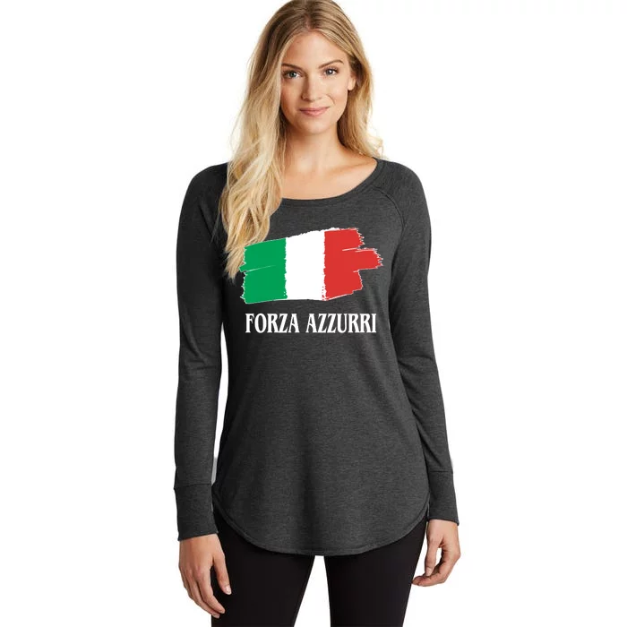 Italy Soccer Azzurro Forza Italia Team Flag Women's Perfect Tri Tunic Long Sleeve Shirt