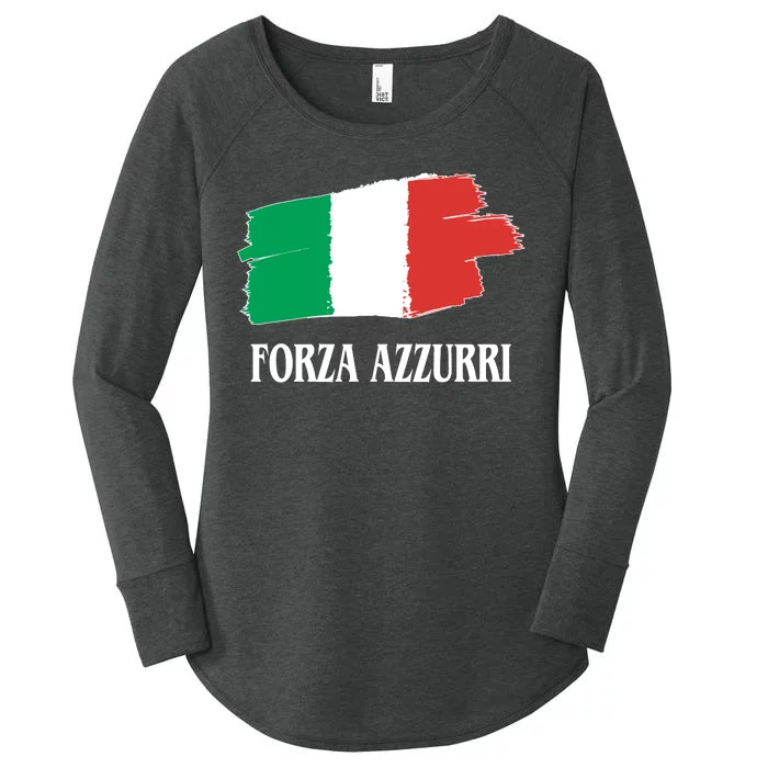 Italy Soccer Azzurro Forza Italia Team Flag Women's Perfect Tri Tunic Long Sleeve Shirt