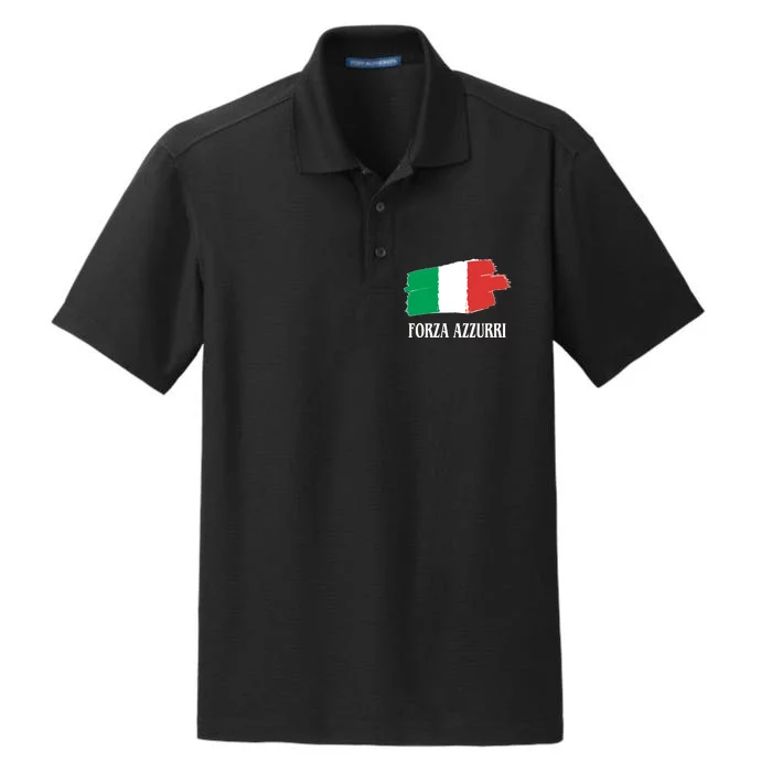 Italy Soccer Azzurro Forza Italia Team Flag Dry Zone Grid Performance Polo