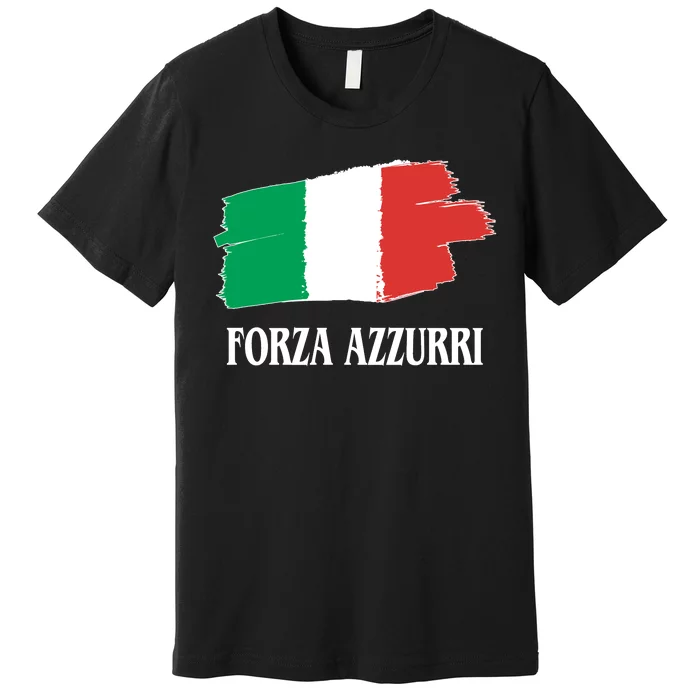 Italy Soccer Azzurro Forza Italia Team Flag Premium T-Shirt