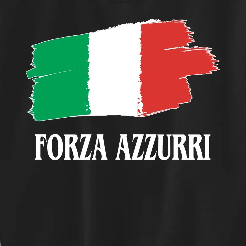 Italy Soccer Azzurro Forza Italia Team Flag Kids Sweatshirt