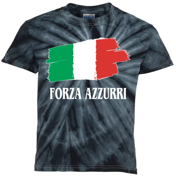 Italy Soccer Azzurro Forza Italia Team Flag Kids Tie-Dye T-Shirt