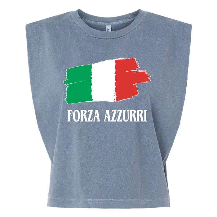 Italy Soccer Azzurro Forza Italia Team Flag Garment-Dyed Women's Muscle Tee