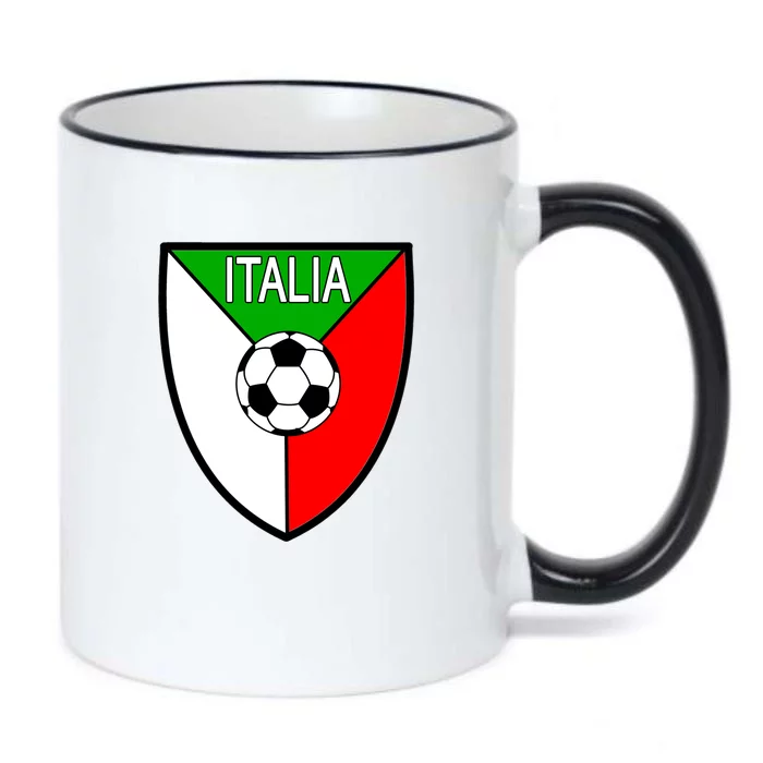 Italy Soccer Flag Emblem Italia Black Color Changing Mug