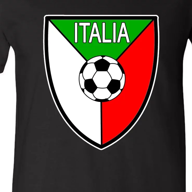 Italy Soccer Flag Emblem Italia V-Neck T-Shirt