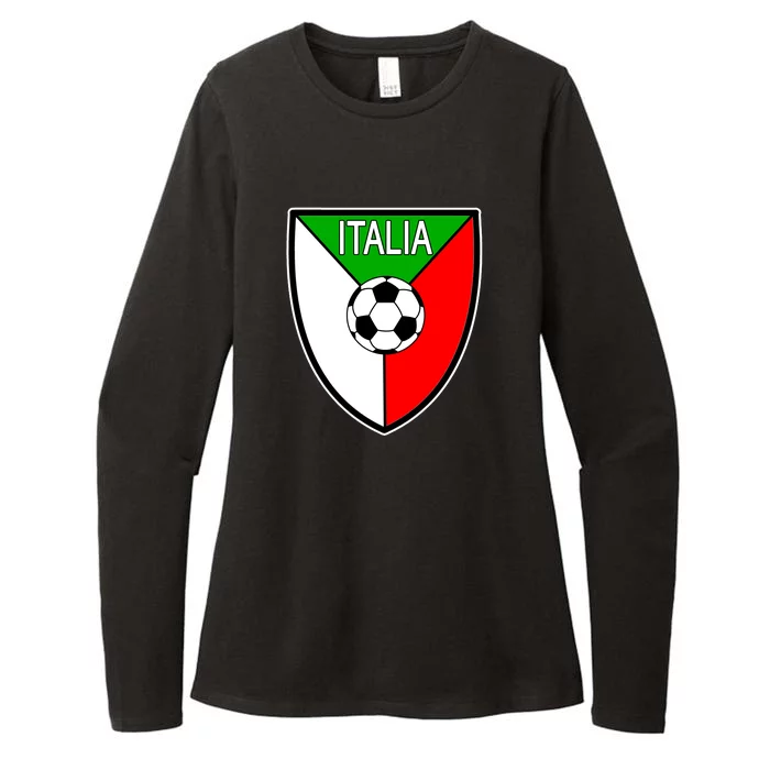 Italy Soccer Flag Emblem Italia Womens CVC Long Sleeve Shirt