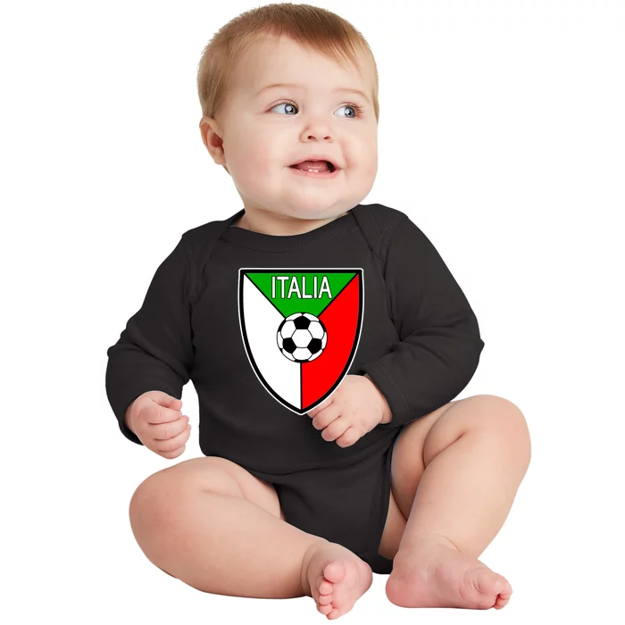 Italy Soccer Flag Emblem Italia Baby Long Sleeve Bodysuit