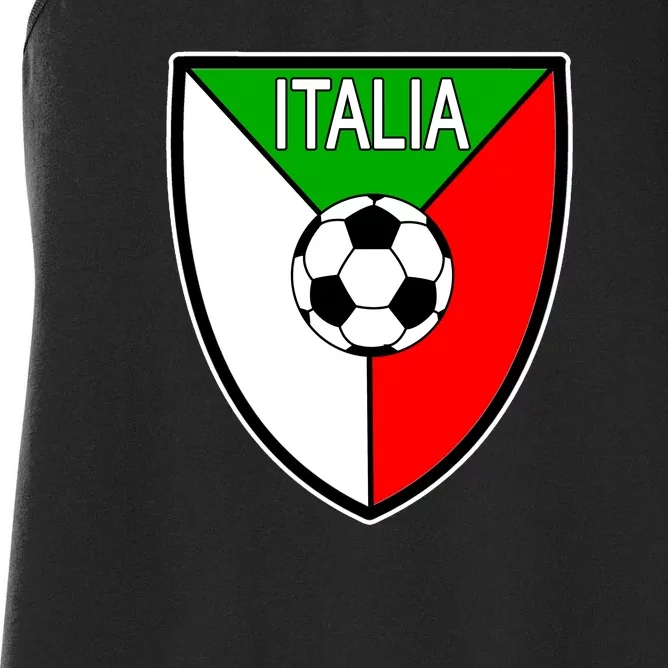 Italy Soccer Flag Emblem Italia Women's Racerback Tank