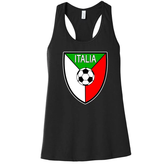 Italy Soccer Flag Emblem Italia Women's Racerback Tank