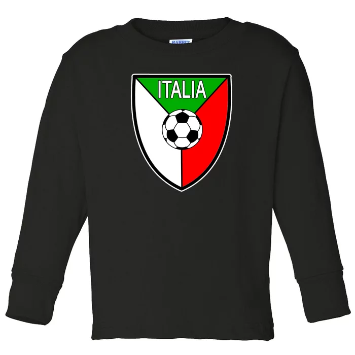 Italy Soccer Flag Emblem Italia Toddler Long Sleeve Shirt