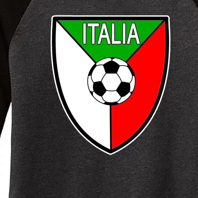 Italy Soccer Flag Emblem Italia Women's Tri-Blend 3/4-Sleeve Raglan Shirt