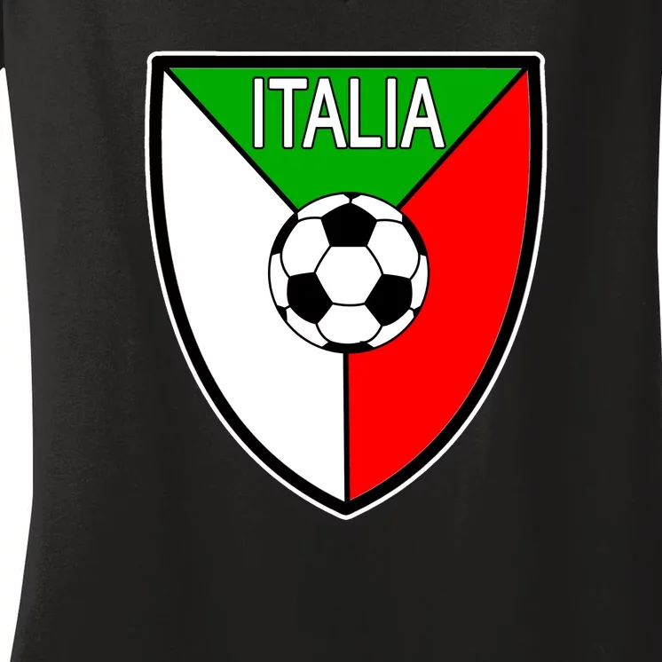 Italy Soccer Flag Emblem Italia Women's V-Neck T-Shirt