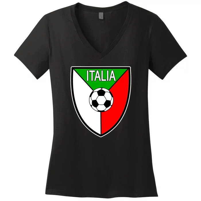 Italy Soccer Flag Emblem Italia Women's V-Neck T-Shirt