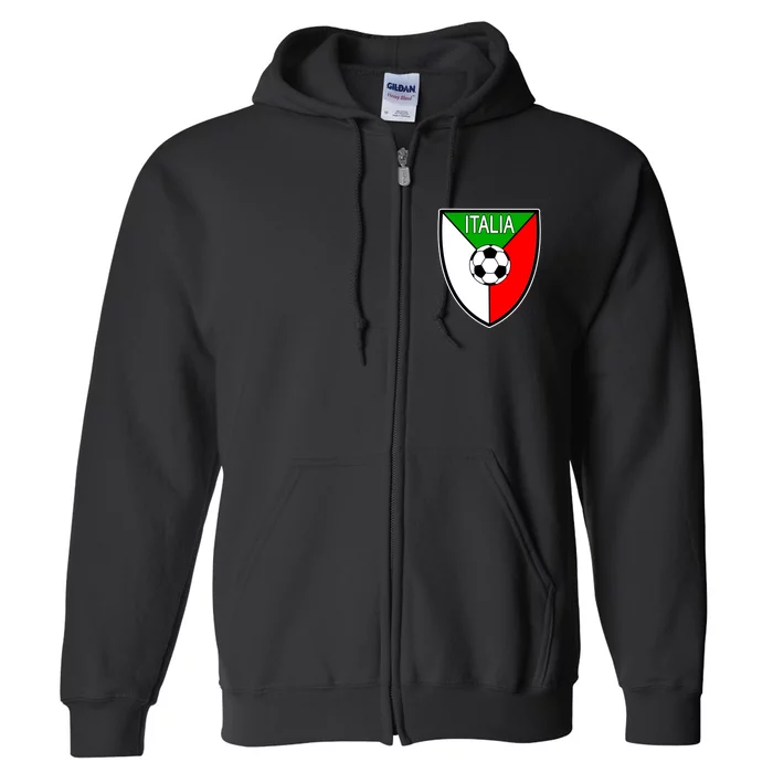 Italy Soccer Flag Emblem Italia Full Zip Hoodie