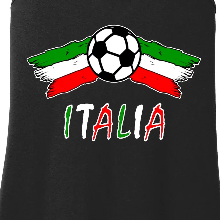 Italy Soccer Flag Italia Champs Ladies Essential Tank