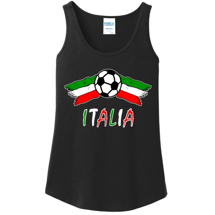 Italy Soccer Flag Italia Champs Ladies Essential Tank