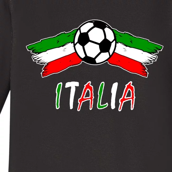 Italy Soccer Flag Italia Champs Baby Long Sleeve Bodysuit