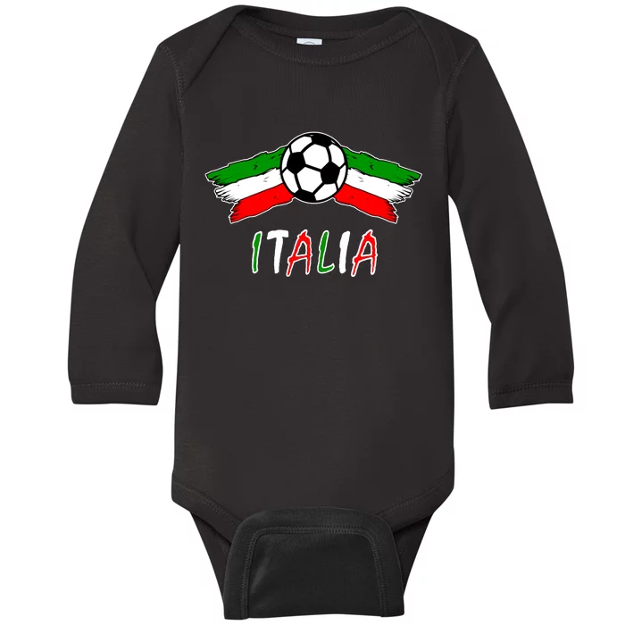 Italy Soccer Flag Italia Champs Baby Long Sleeve Bodysuit