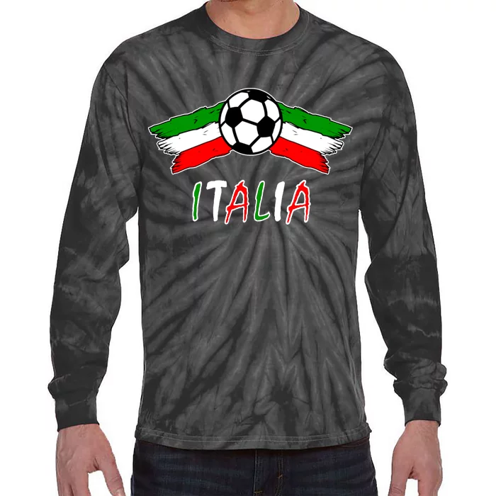 Italy Soccer Flag Italia Champs Tie-Dye Long Sleeve Shirt