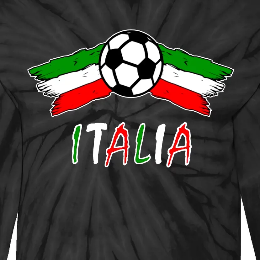 Italy Soccer Flag Italia Champs Tie-Dye Long Sleeve Shirt