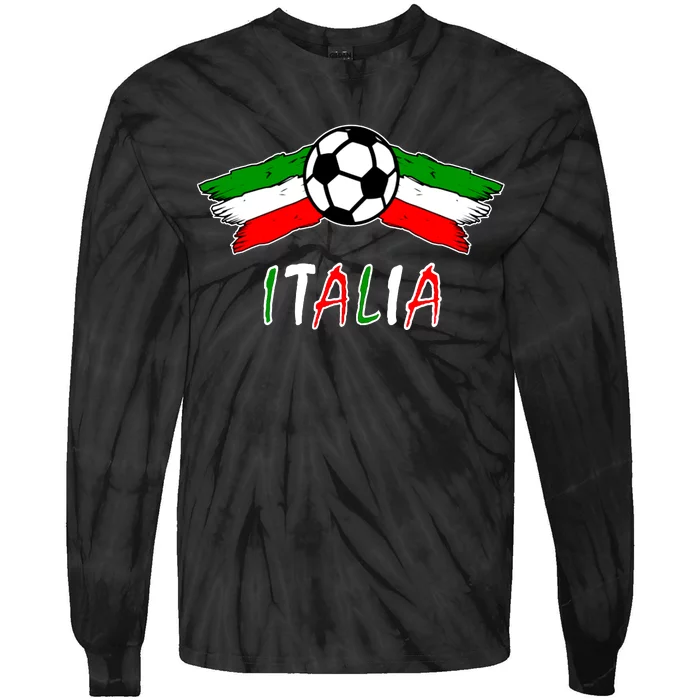 Italy Soccer Flag Italia Champs Tie-Dye Long Sleeve Shirt