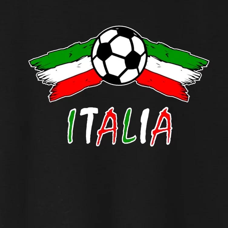 Italy Soccer Flag Italia Champs Women's Crop Top Tee