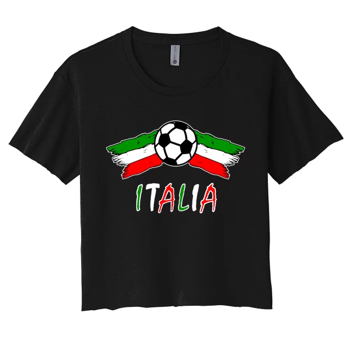 Italy Soccer Flag Italia Champs Women's Crop Top Tee