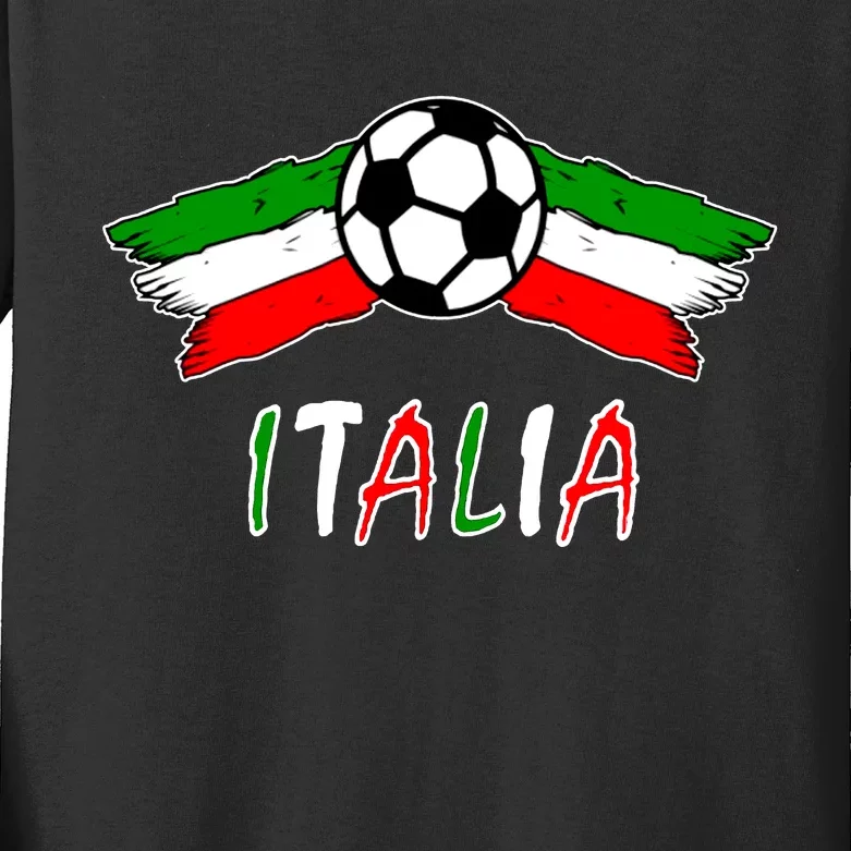 Italy Soccer Flag Italia Champs Kids Long Sleeve Shirt