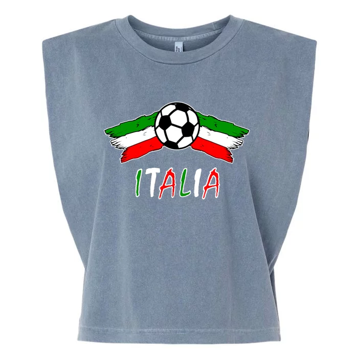 Italy Soccer Flag Italia Champs Garment-Dyed Women's Muscle Tee