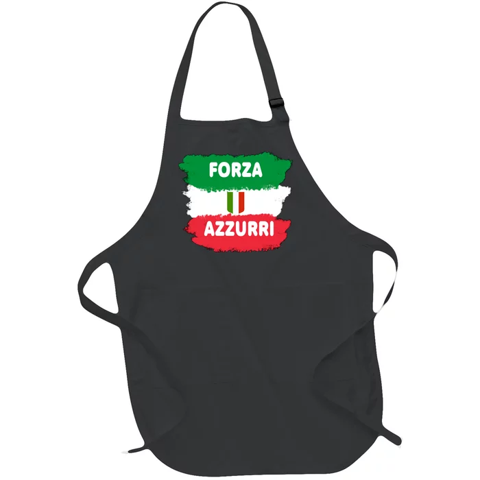 Italy Soccer Football Azzurri Forza Italia Full-Length Apron With Pocket